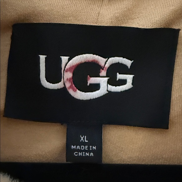 UGG Women’s Teddy Fleece Zip Jacket Beige Sherpa Cozy Winter Coat - Size XL - Picture 4 of 9